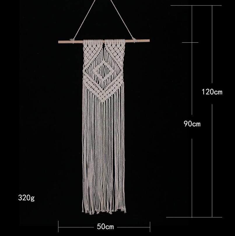 Cotton Macrame Wall Hanging for Warm Boho Room Texture