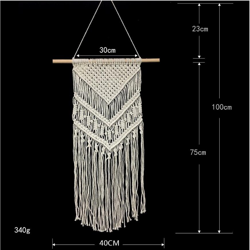 Cotton Macrame Wall Hanging for Warm Boho Room Texture