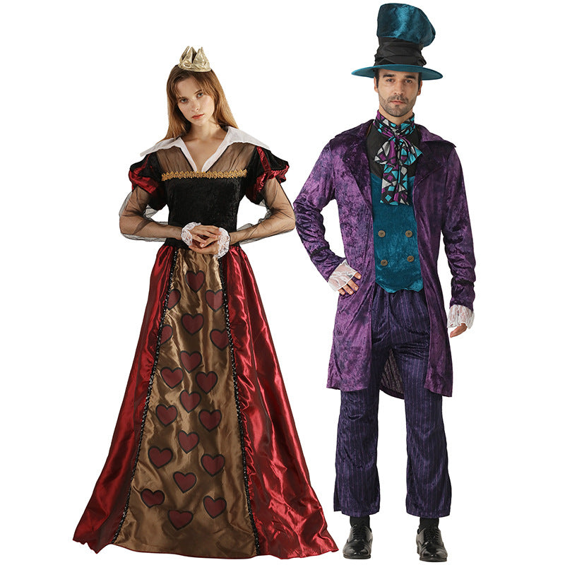 Mad Hatter Queen Couples Costume Stage-Ready Drama