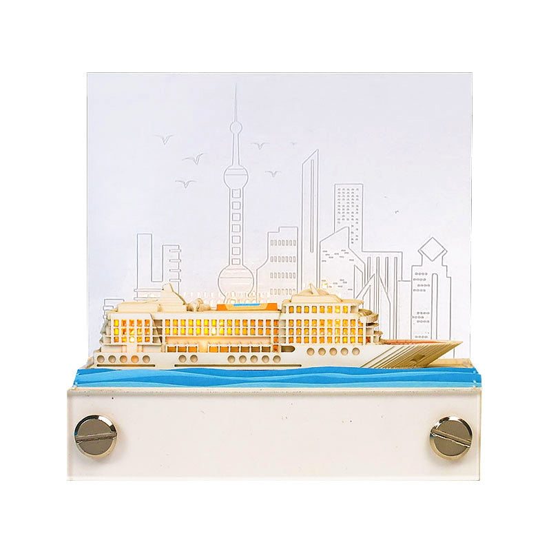 3D Castle Notepad Calendar With Warm LED Desk Light