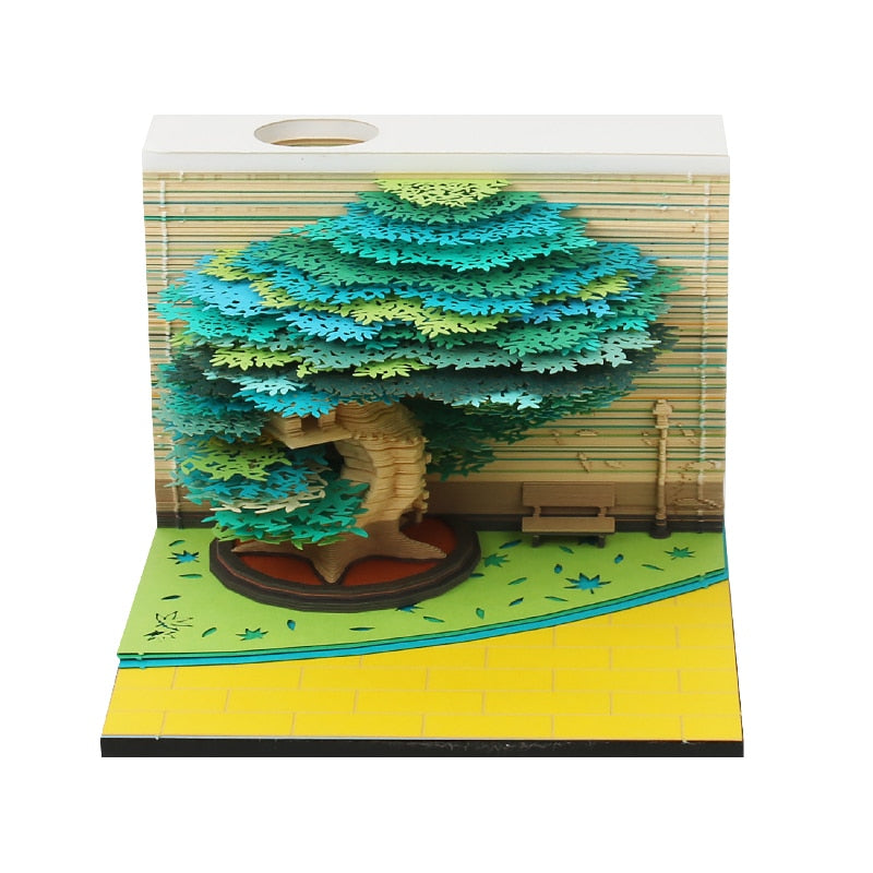 3D Castle Notepad Calendar With Warm LED Desk Light