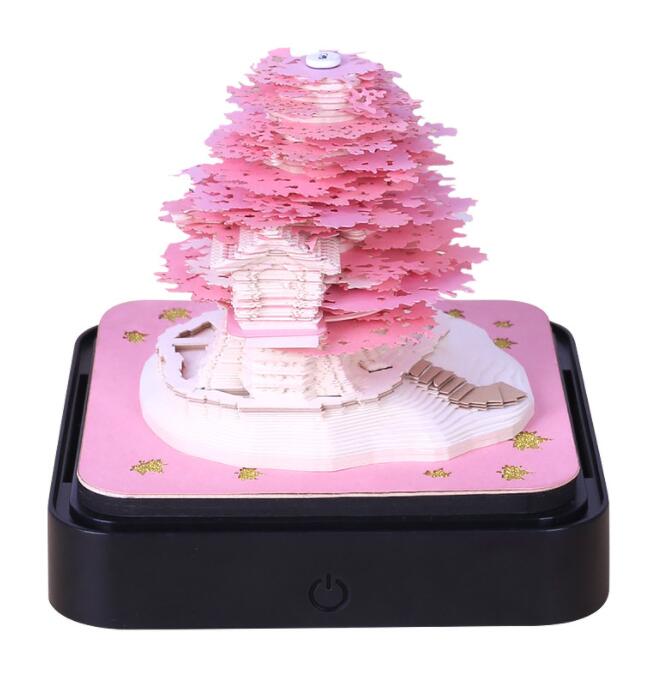 3D Castle Notepad Calendar With Warm LED Desk Light