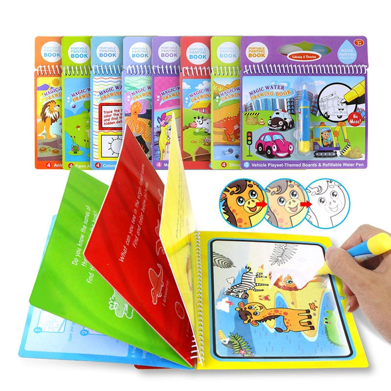 Magic Water Drawing Book for Mess-Free Reusable Fun