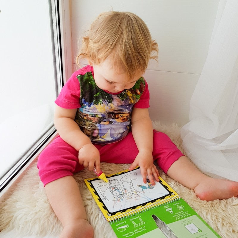 Magic Water Drawing Book for Mess-Free Reusable Fun