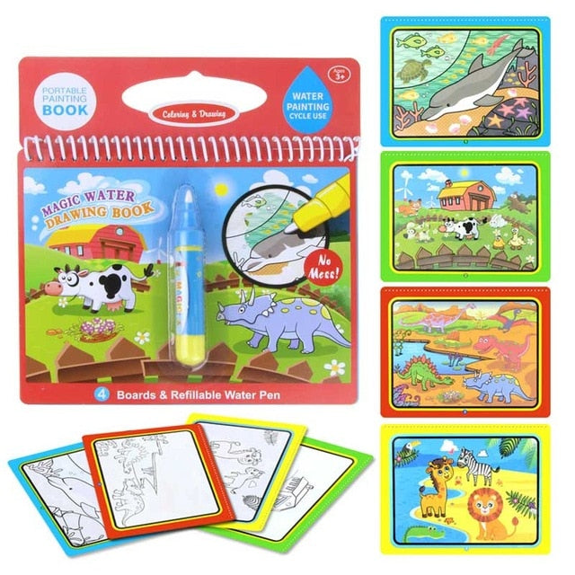 Magic Water Drawing Book for Mess-Free Reusable Fun