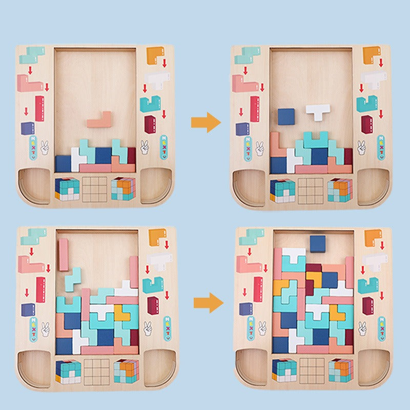 Wooden 2-in-1 Puzzle Board for Kids’ Spatial Play