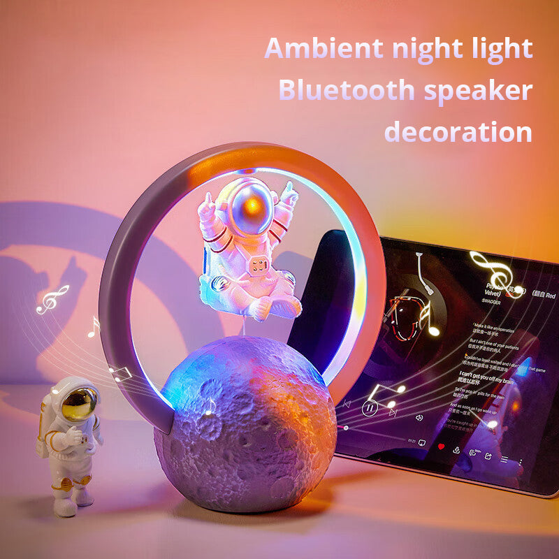 Astronaut Bluetooth Speaker Night Light Moon Decor