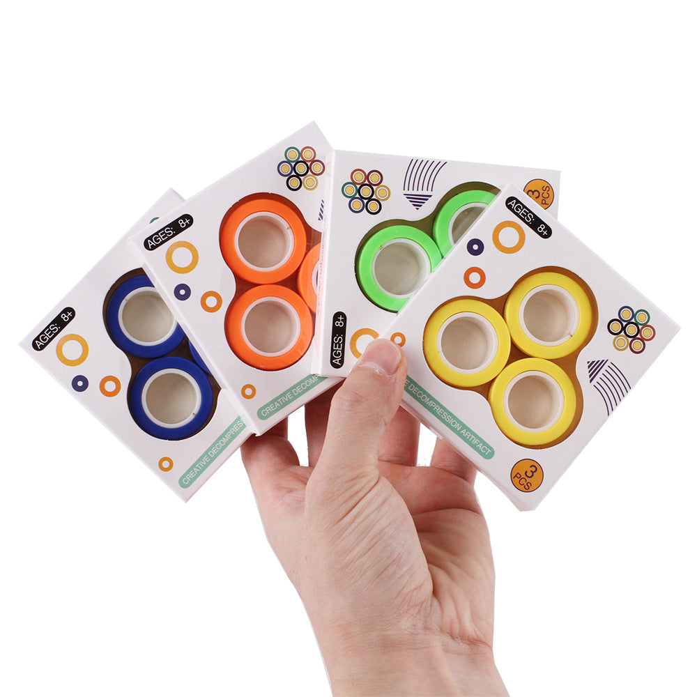 Magnetic Fidget Spinner Ring for Portable Stress Relief Toy