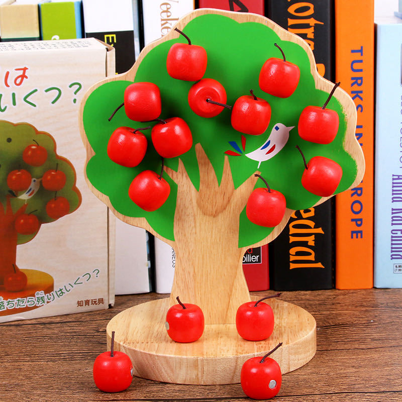Magnetic Apple Picking Wooden Toy for Fine Motor Play