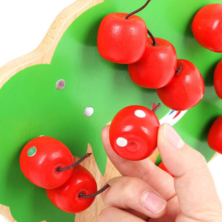 Magnetic Apple Picking Wooden Toy for Fine Motor Play