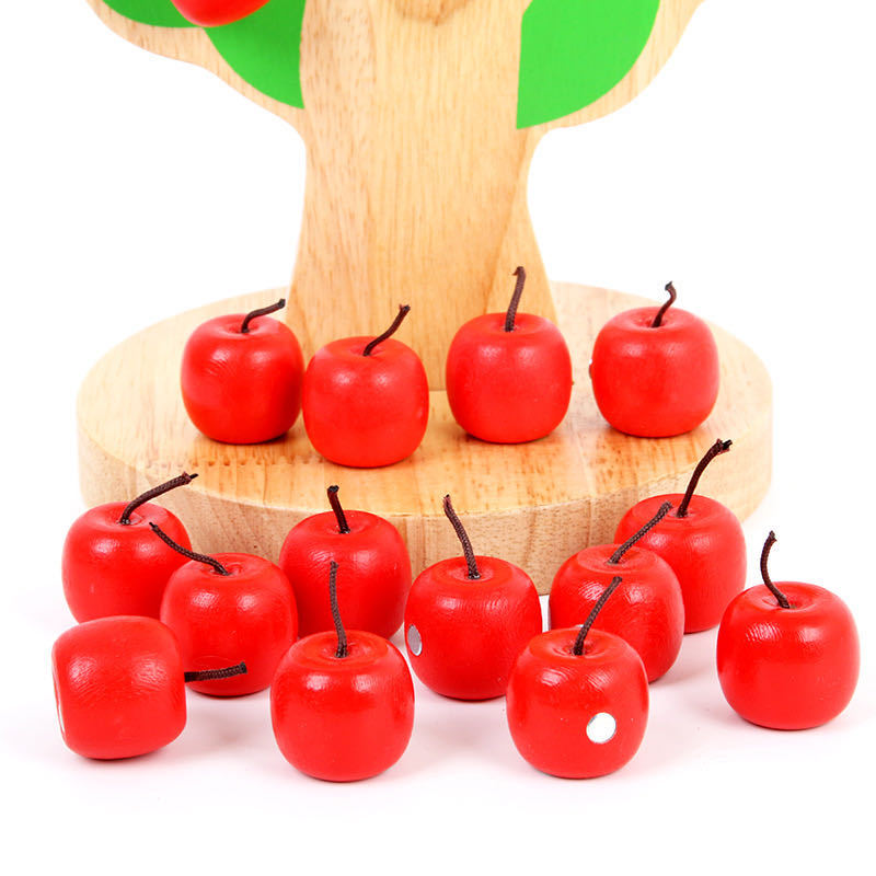 Magnetic Apple Picking Wooden Toy for Fine Motor Play