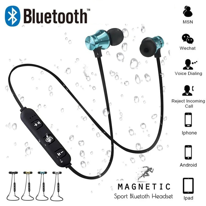 Magnetic Bluetooth Sports Earphones with Neckband Mic