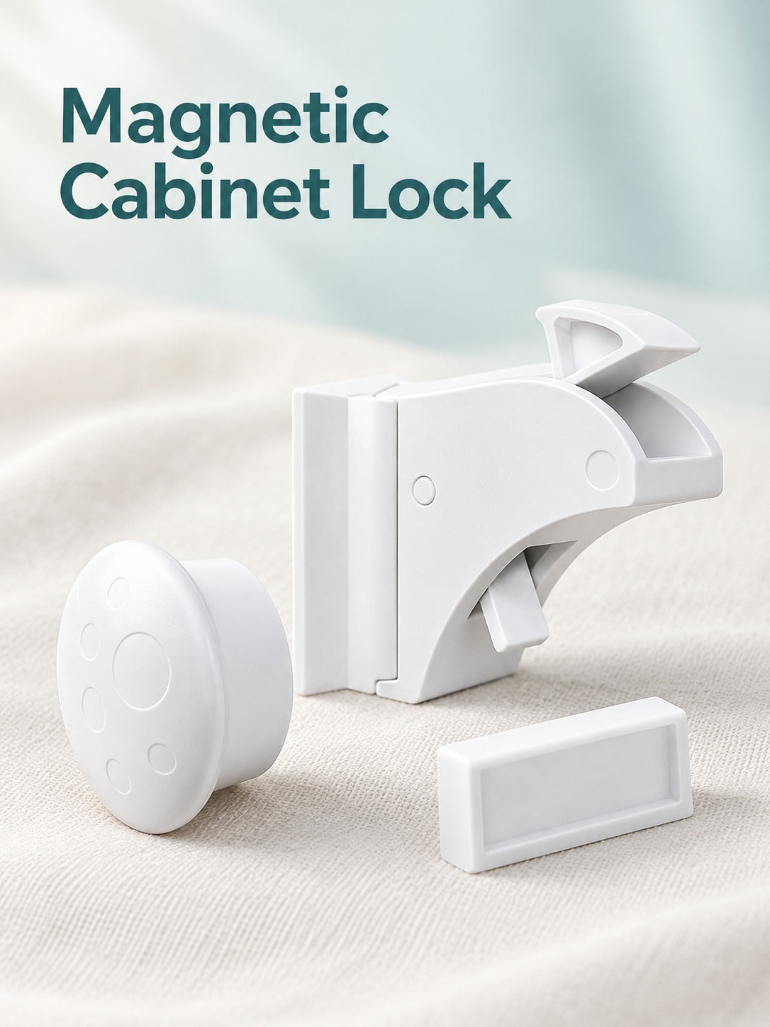 Magnetic Baby Cabinet Lock, No-Drill Child Safety Latch