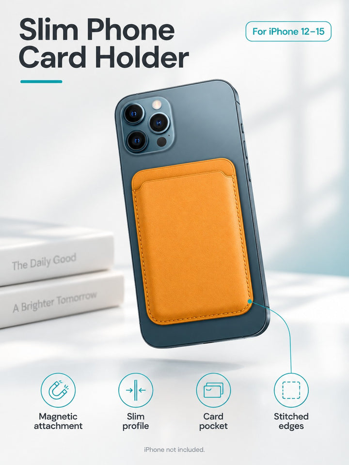 Magnetic Card Holder for iPhone 12-15 Wireless Charging