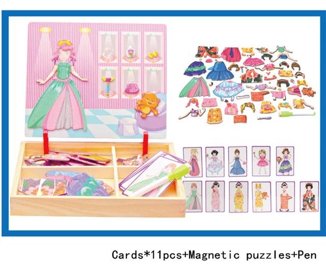 Magnetic Puzzle Toy Wooden Box for Creative Story Play