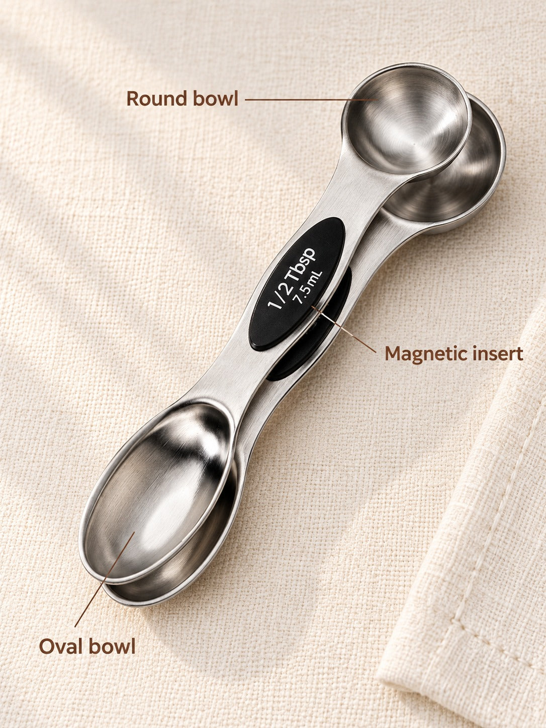 Magnetic Measuring Spoon Set, 7 Stainless Steel Pieces