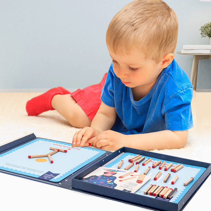 Wooden Matchstick Puzzle Game for Spatial Reasoning