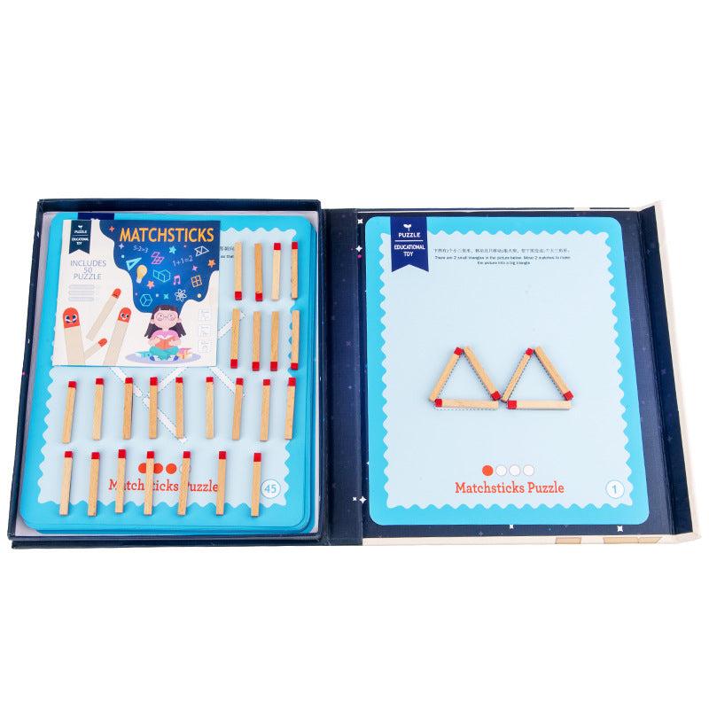 Wooden Matchstick Puzzle Game for Spatial Reasoning