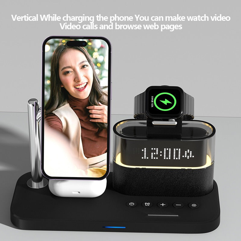 3-in-1 Wireless Charger Clock for iPhone and Apple Watch