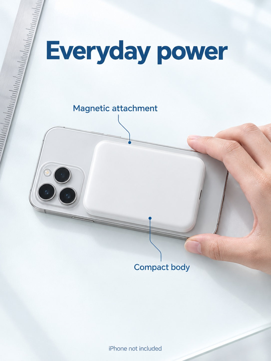 Magnetic Wireless Power Bank for iPhone, Slim & Portable