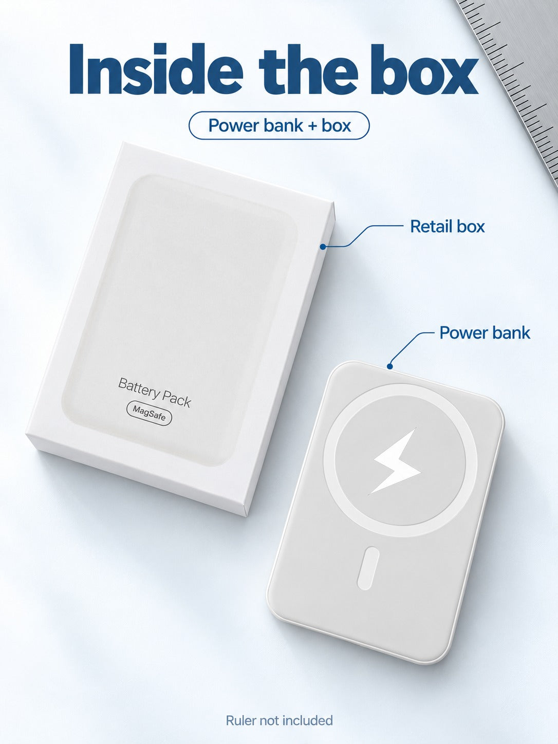 Magnetic Wireless Power Bank for iPhone, Slim & Portable