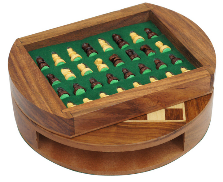 Magnetic Wooden Chess Set With Elegant Piece Storage