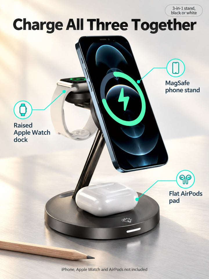 MagSafe 3-in-1 Wireless Charging Stand for iPhone & Watch