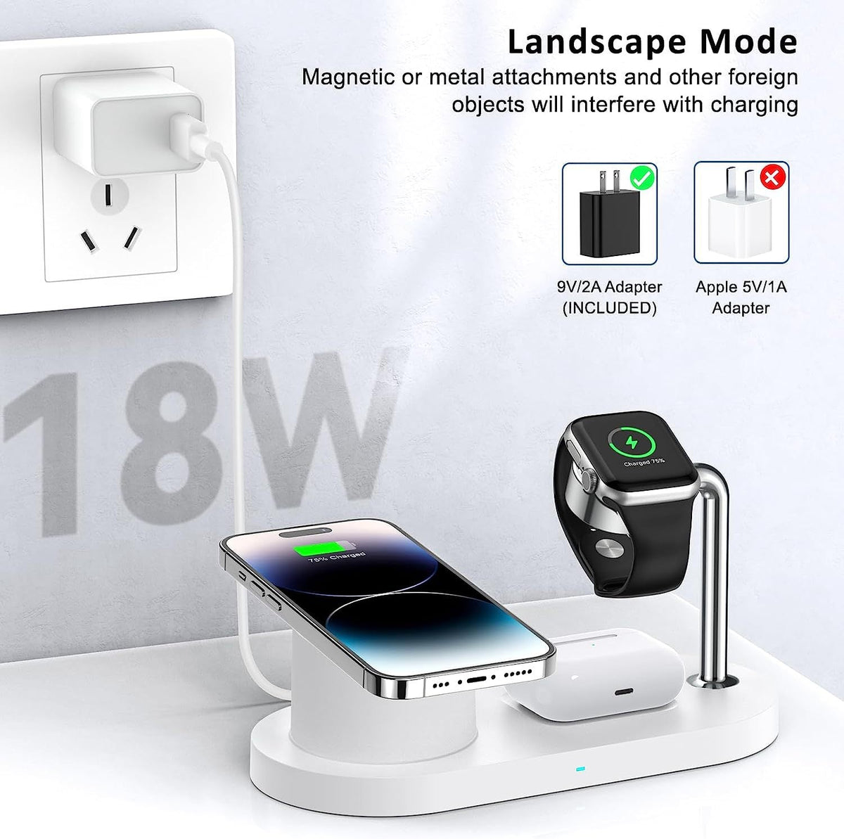 MagSafe 3-in-1 Wireless Charger for iPhone, Watch & AirPods