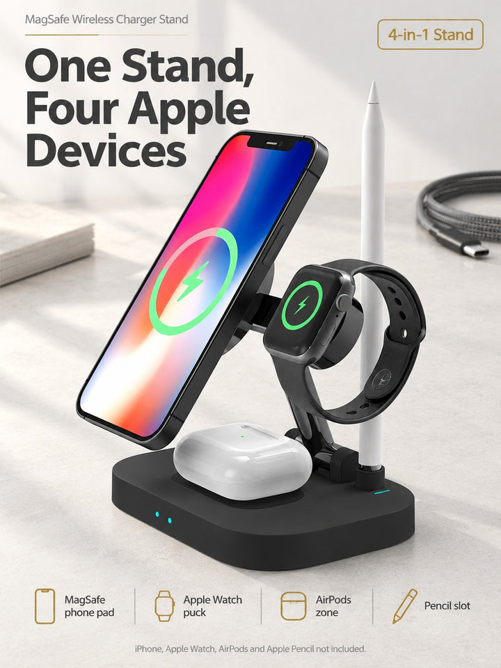 MagSafe Wireless Charger Stand for iPhone & Apple Watch