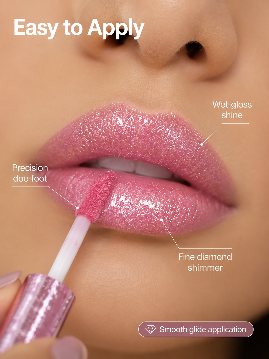 Diamond Glitter Lipgloss — 6 Metallic Shades | Long-Wear