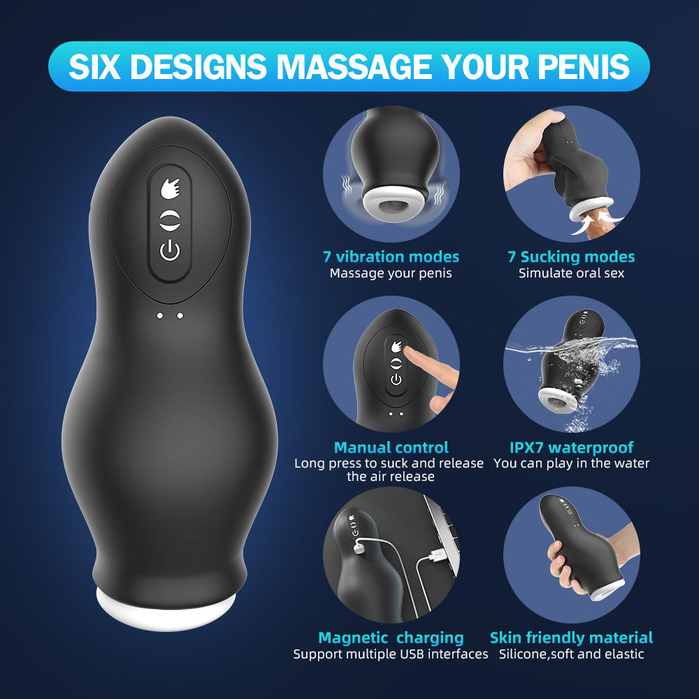 Male Suction Massager with Customizable Vibration