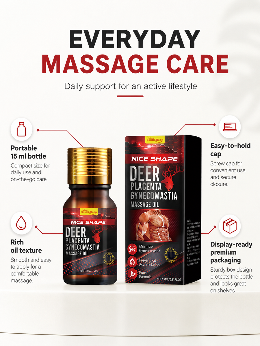 Male Breast Shaping Oil — Minimize Gynecomastia & Firm Chest