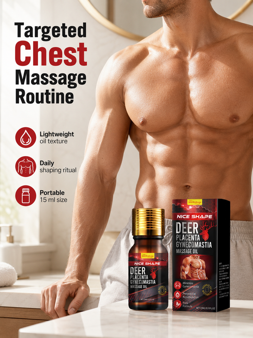 Male Breast Shaping Oil — Minimize Gynecomastia & Firm Chest