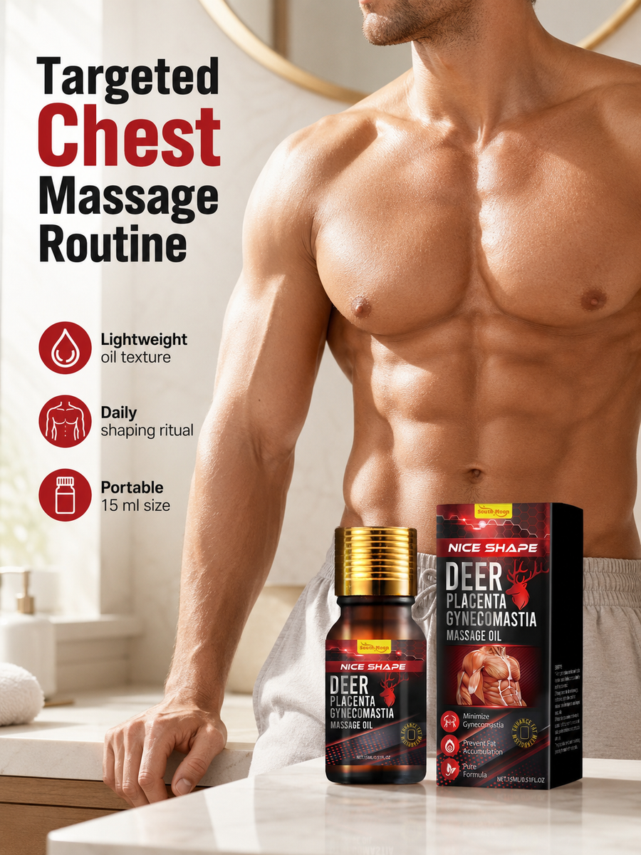 Male Breast Shaping Oil — Minimize Gynecomastia & Firm Chest