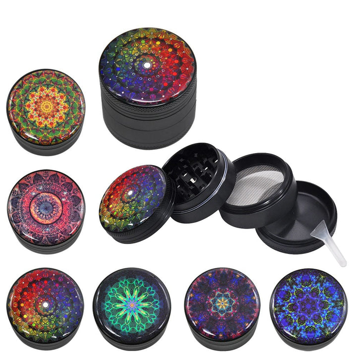 Mandala Aluminum Herb Grinder 50mm with Magnets & Mesh