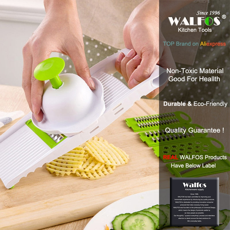 Mandoline Vegetable Slicer with 5 Stainless Steel Blades