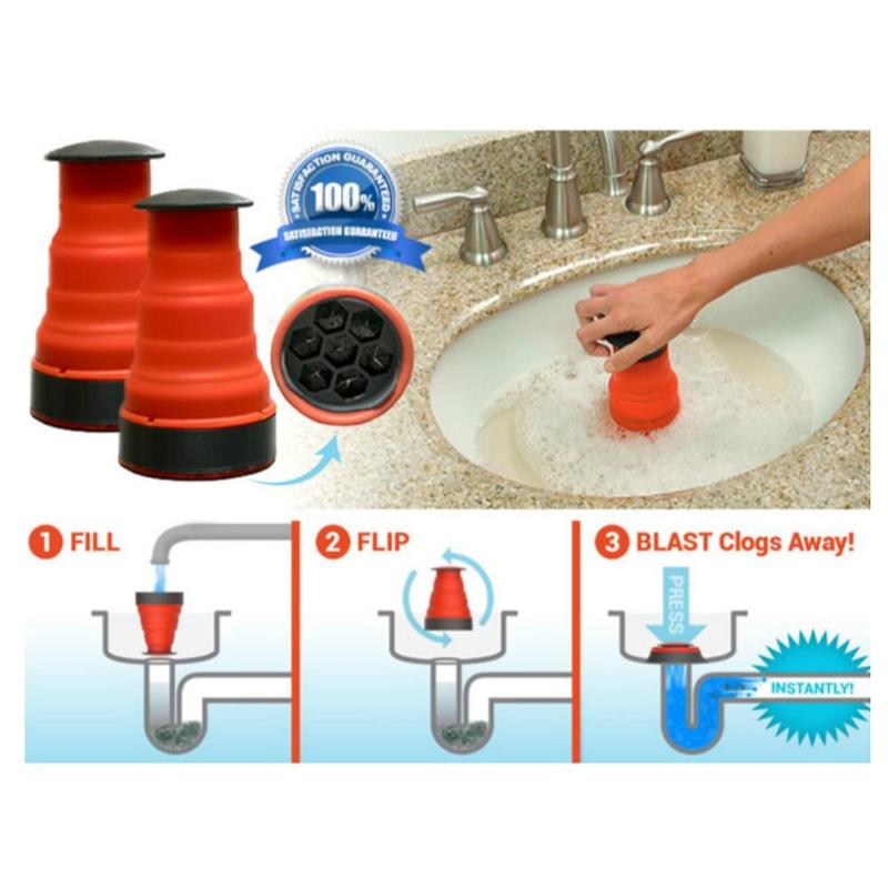 Manual Clog Cannon Drain Blaster for Sinks and Tubs