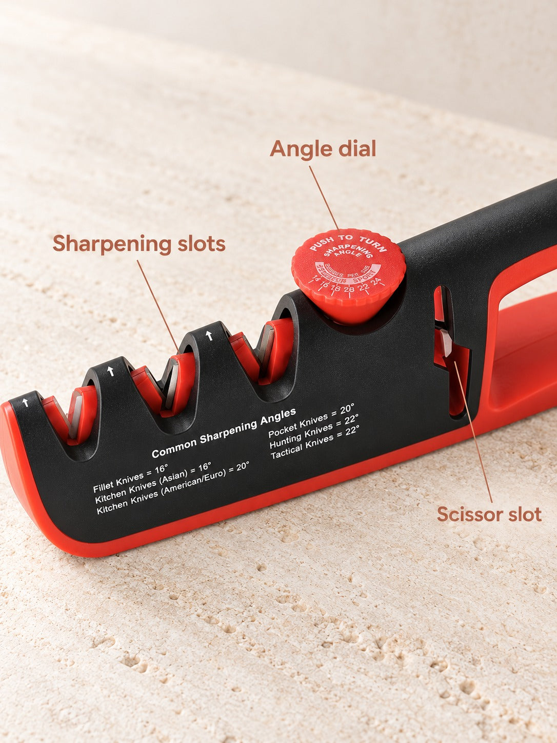 Manual Knife Sharpener, 4 Stages & Adjustable Angles