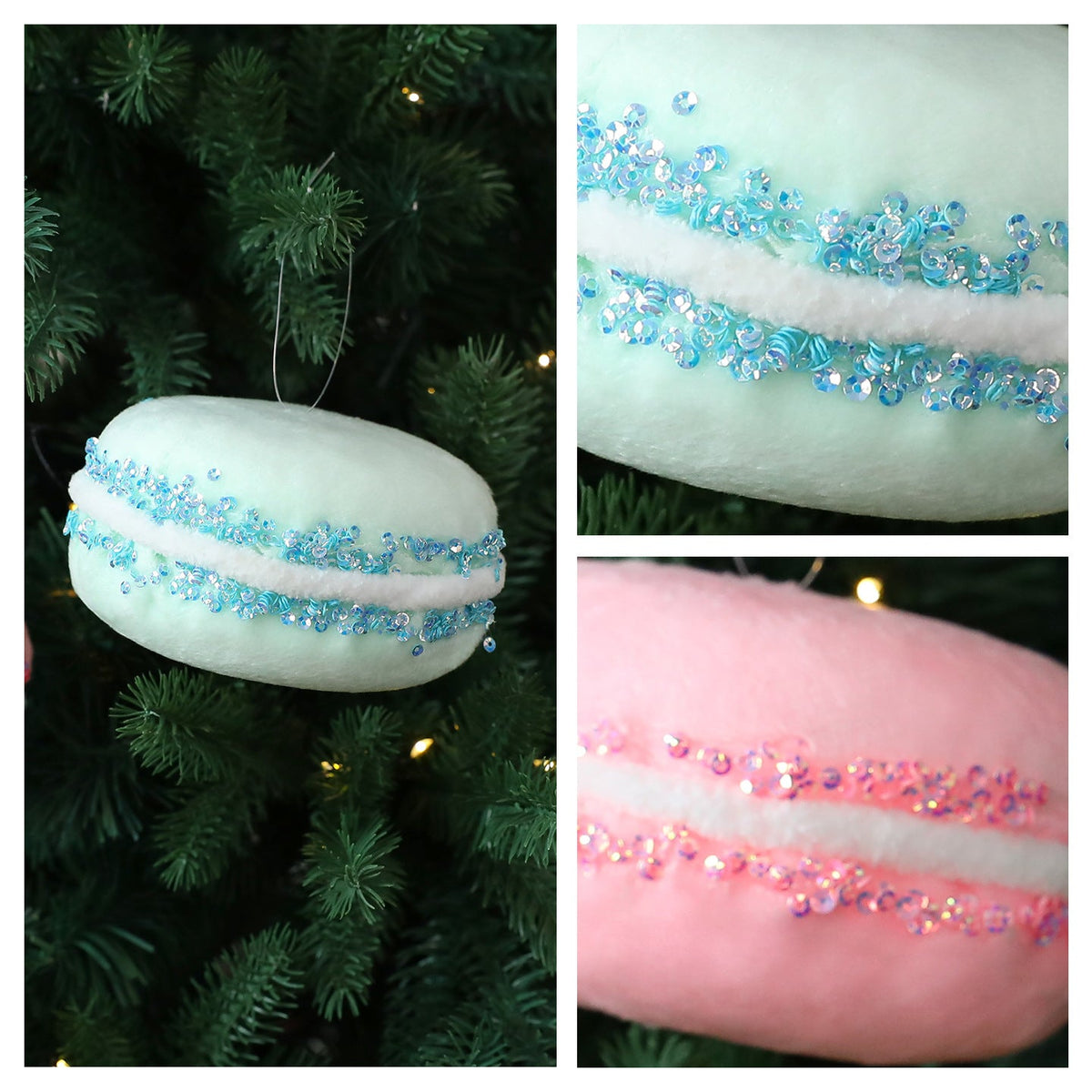 Macaron Christmas Ornaments for Whimsical Pastel Décor
