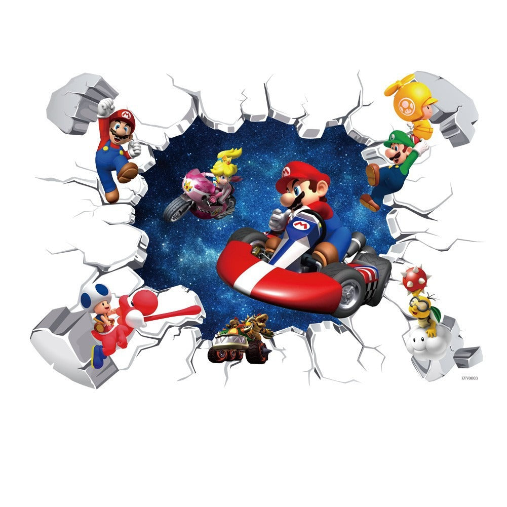 Mario Wall Stickers for Kids' Room: Peel-and-Stick Decor