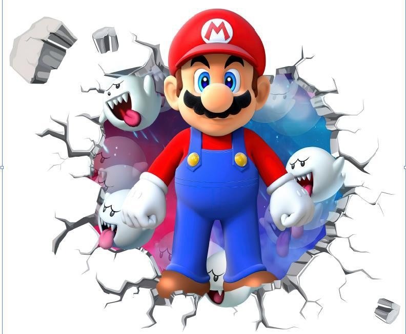 Mario Wall Stickers for Kids' Room: Peel-and-Stick Decor
