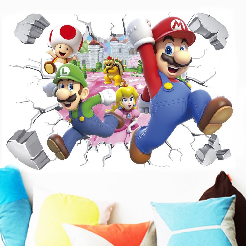 Mario Wall Stickers for Kids' Room: Peel-and-Stick Decor