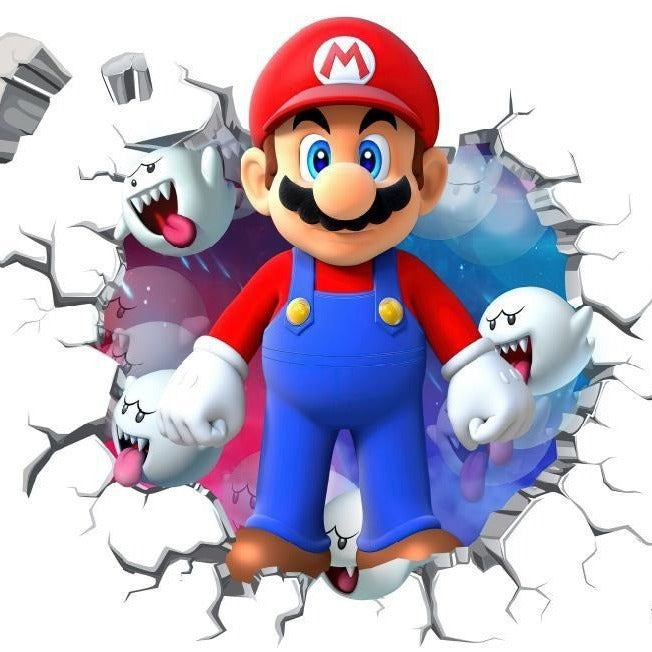 Mario Wall Stickers for Kids' Room: Peel-and-Stick Decor