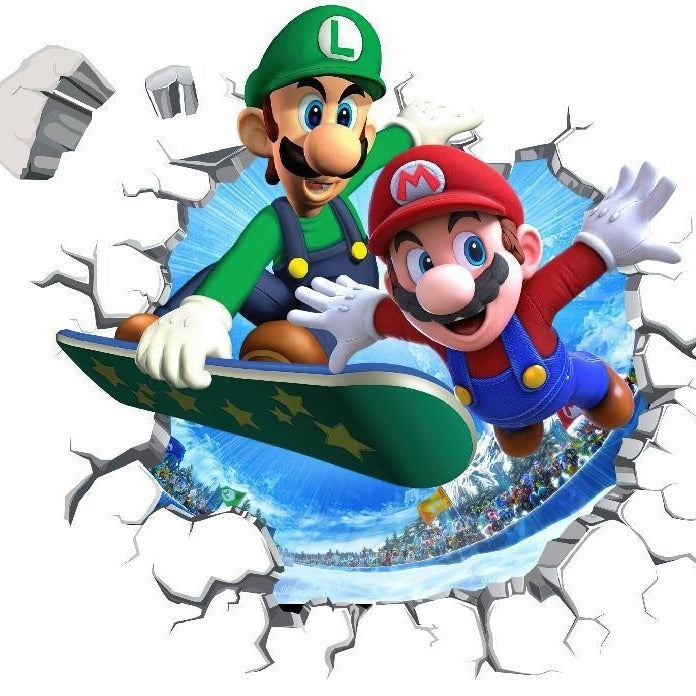 Mario Wall Stickers for Kids' Room: Peel-and-Stick Decor