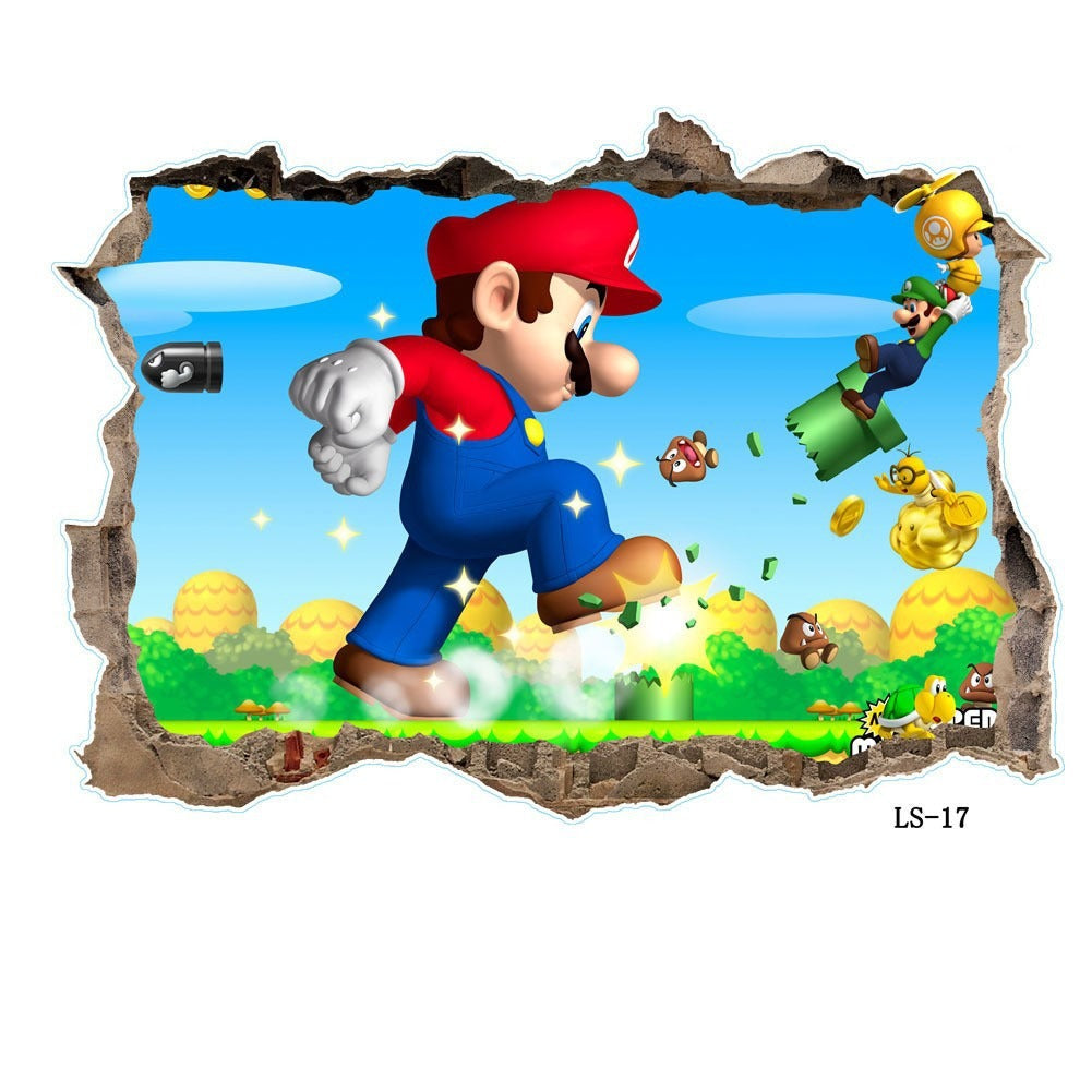 Mario Wall Stickers for Kids' Room: Peel-and-Stick Decor