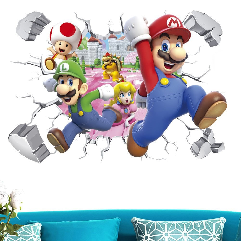 Mario Wall Stickers for Kids' Room: Peel-and-Stick Decor