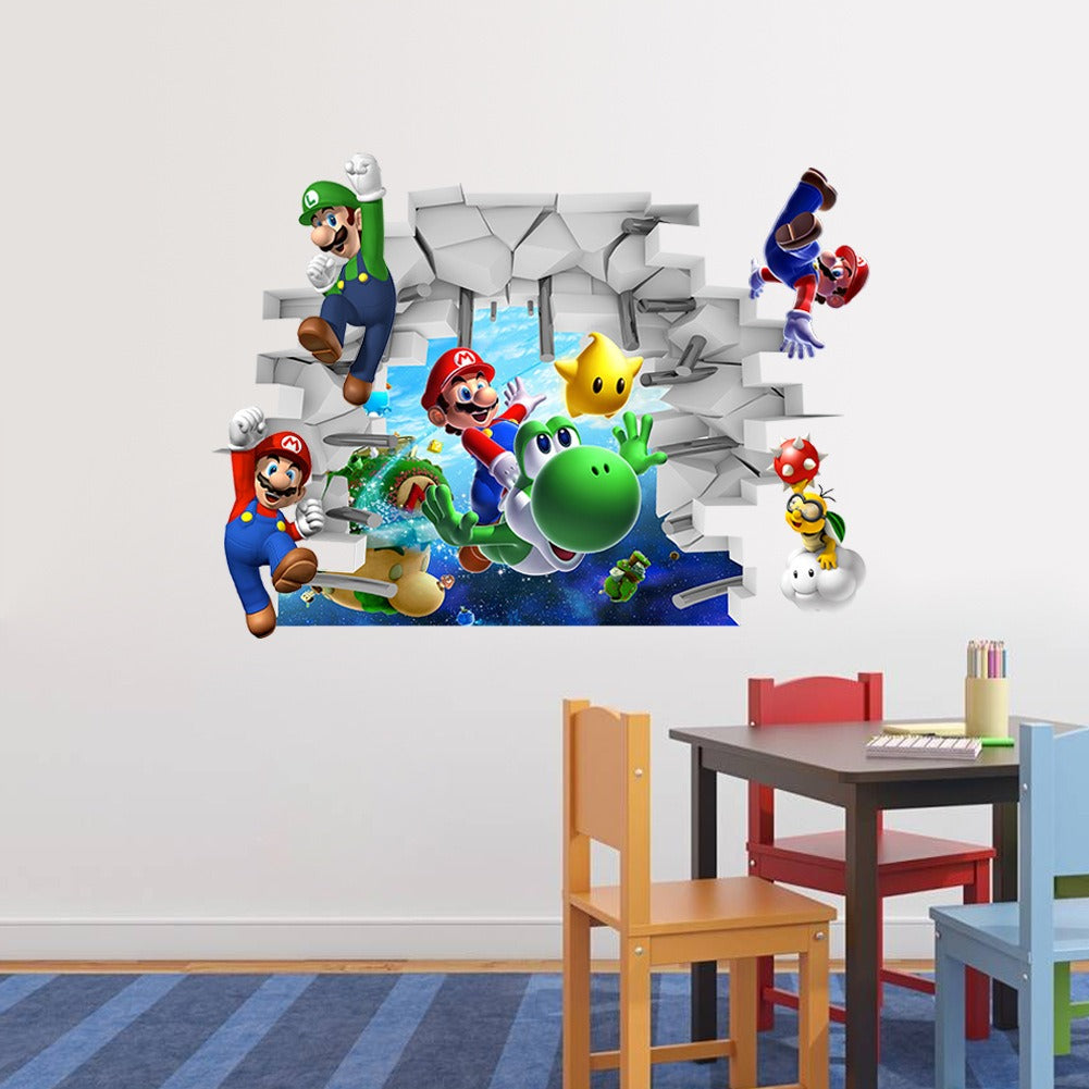Super Mario 3D Wall Sticker for Kids' Bedroom Decor
