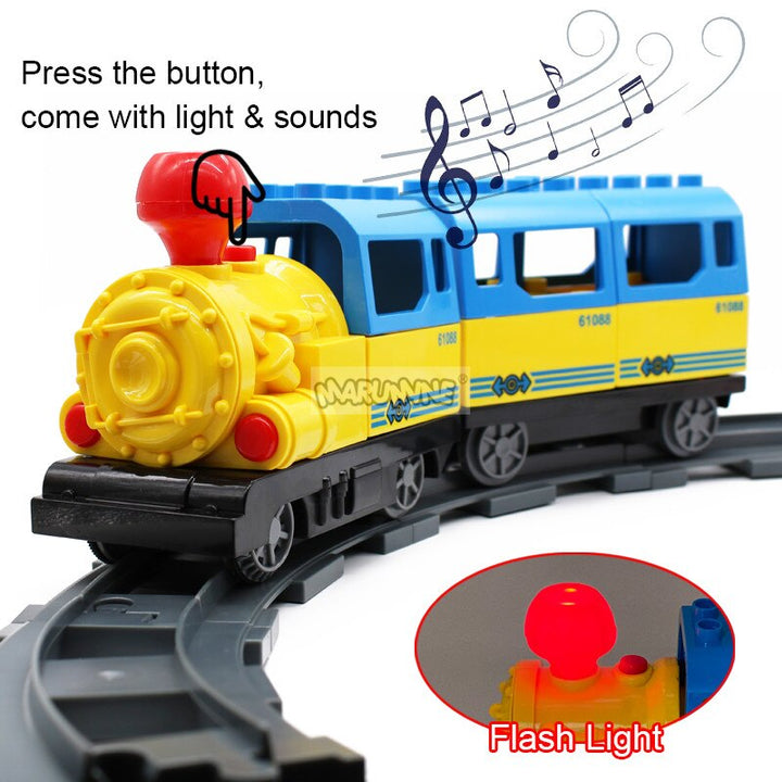 Building Train Toy With Lights, Sounds & 3 Carriages
