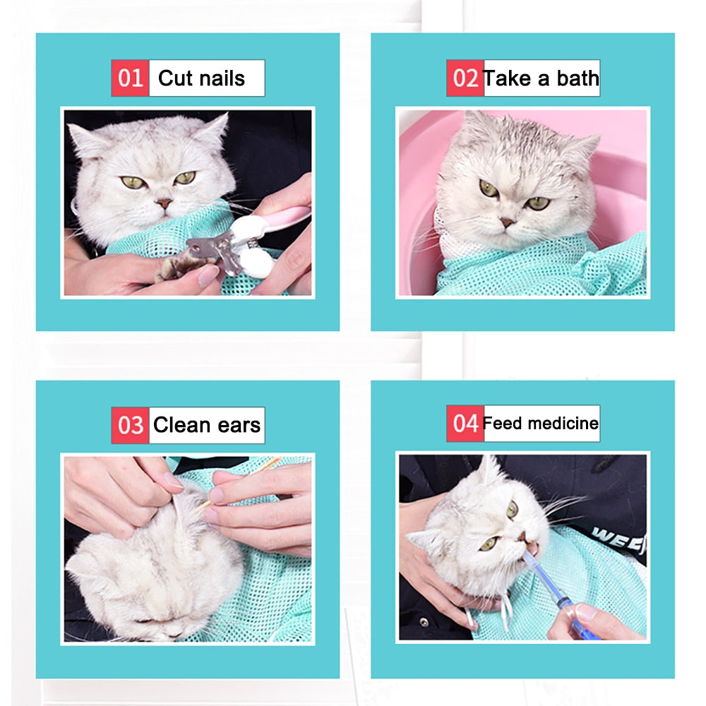 Cat Grooming Restraint Bag for Safer Nail Trims