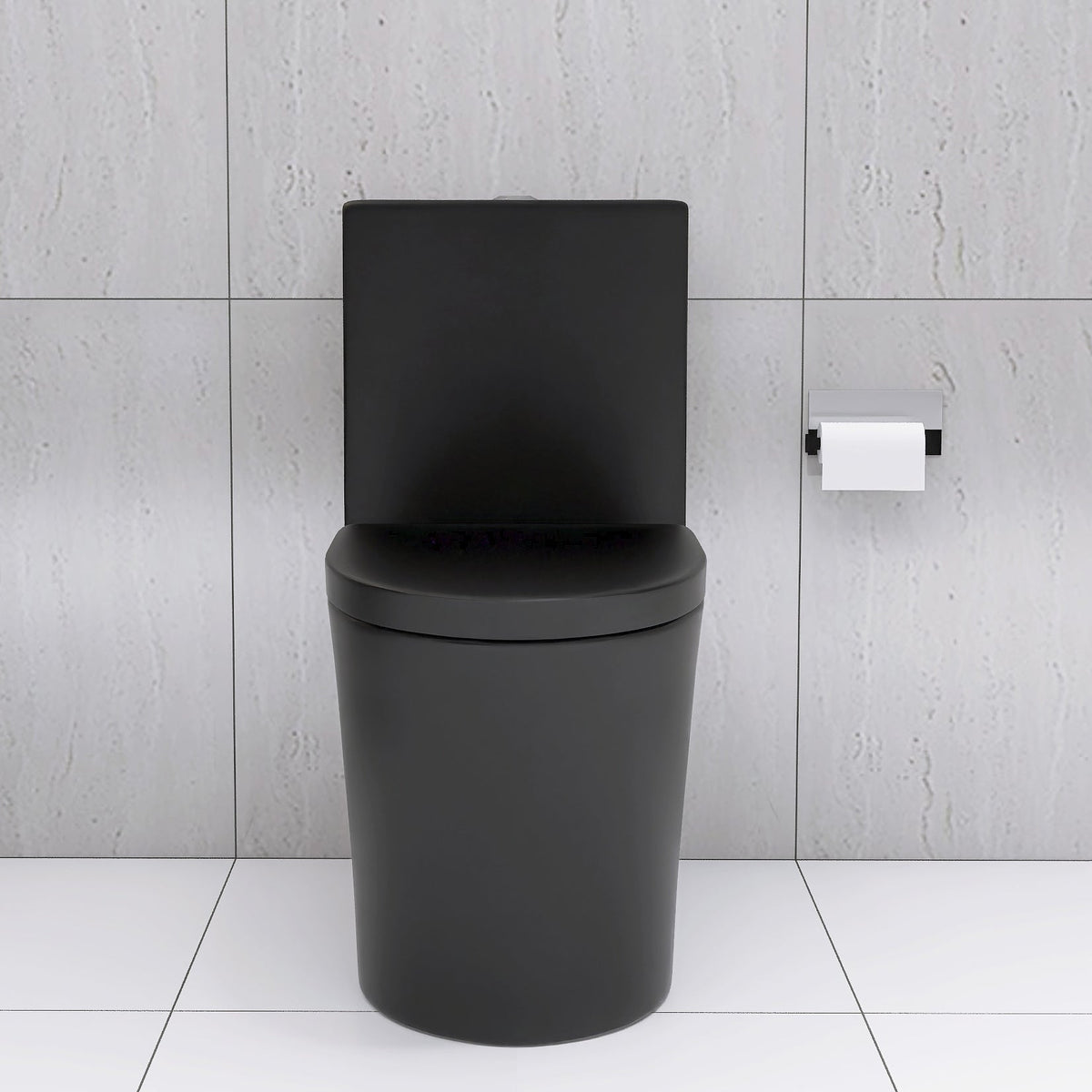 Matte Black Dual Flush Toilet With Water-Saving Design